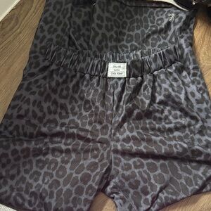 Black Leopard Print Pants